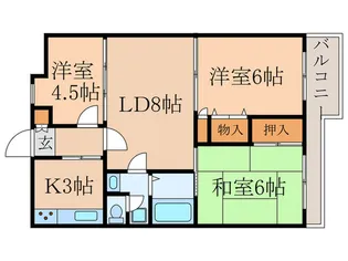サンハイツ白鷺A【3階】の間取り