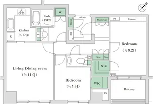 レジオン白金クロス【3階】の間取り