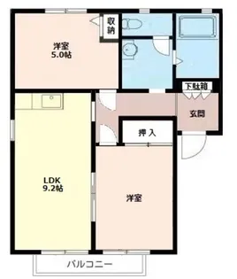 第三共栄ハイツB【1階】の間取り