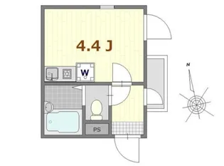 オーシャンハイツ浅草【2階】の間取り