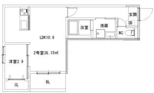 フォレスト青崎【1階】の間取り