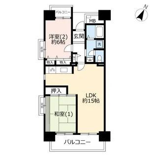 URビューコート小港【4階】の間取り