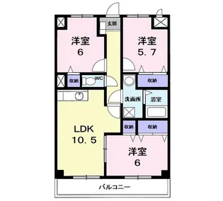 カーサ・メトロポリ【3階】の間取り