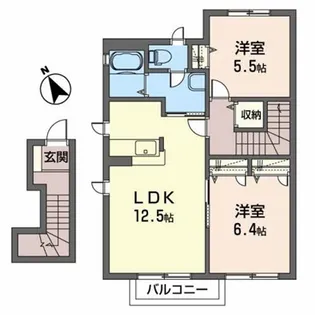 リジェールII【2階】の間取り