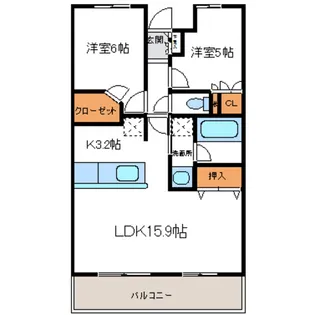 レーベン東鷲宮テラス【5階】の間取り