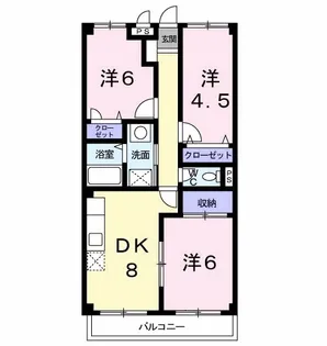 ガーデン六実【2階】の間取り