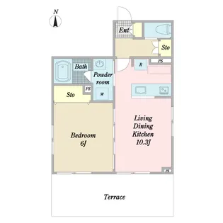 プリュイ・デ・メテオール【1階】の間取り