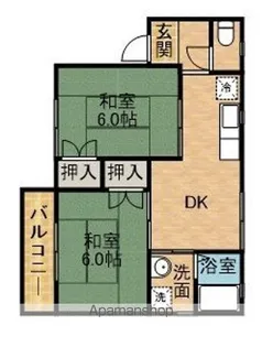 コーポハマナコD【2階】の間取り
