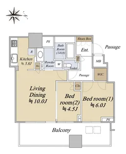 梅田ガーデンレジデンス【11階】の間取り