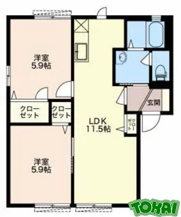 カリメーラC【1階】の間取り