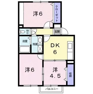 ウイステリアB【1階】の間取り