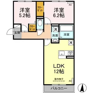 プリエール・m【1階】の間取り