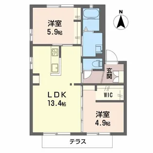 レジデンス B【1階】の間取り