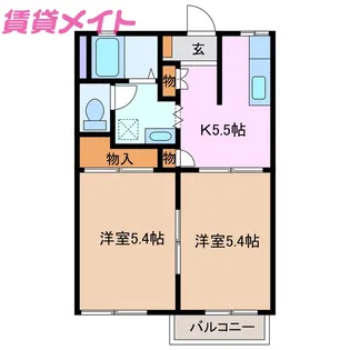 ラポール笹川【1階】の間取り