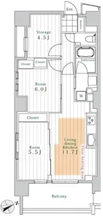 レスピール早稲田【7階】の間取り