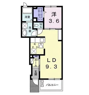 サニーサイドパークV【1階】の間取り