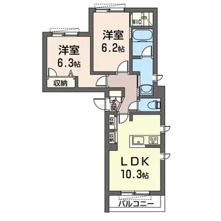 グランアジュール【2階】の間取り