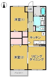 ハウスオブハーディーII【1階】の間取り