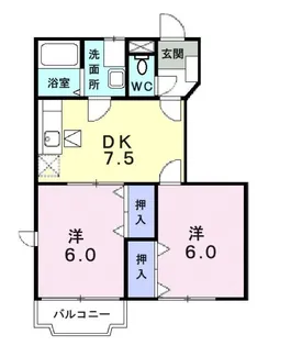 クレメント余戸A【1階】の間取り