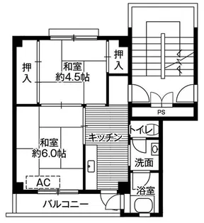 ビレッジハウス白鳥1号棟【2階】の間取り