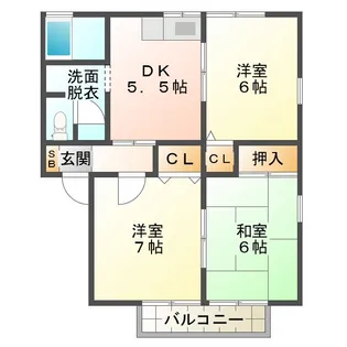 セジュール亀山 G・H【1階】の間取り