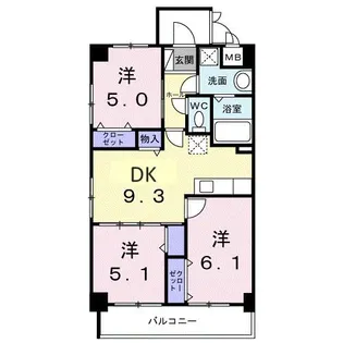 ソル・レヴァンテ【3階】の間取り