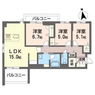 フォーシーズン南多摩【2階】の間取り