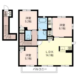 サニーヴィレッジ参番舘【2階】の間取り