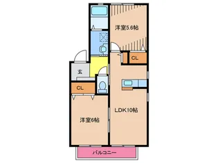 福岡県宗像市陵厳寺3【アパート】の間取り