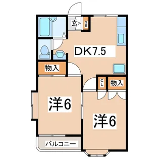 福島県郡山市八山田3【アパート】の間取り