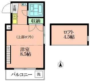 フラット峯【2階】の間取り