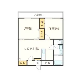 2LDKの間取り画像