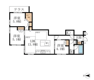 ベルアベニール【1階】の間取り