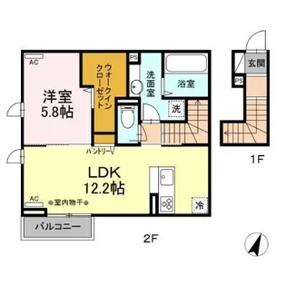 福島県郡山市七ッ池町【アパート】の間取り