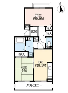 URフレール宝塚御殿山【1階】の間取り