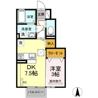 下越物産D-room B【1階】の間取り