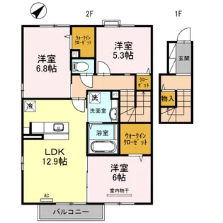 グリーナリーII【2階】の間取り