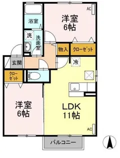 山形県山形市南原町3【アパート】の間取り