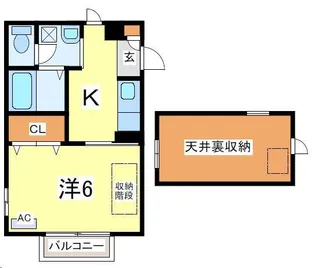 ウィスタリア肴町 B【2階】の間取り