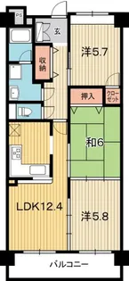 高知県高知市大原町【マンション】の間取り
