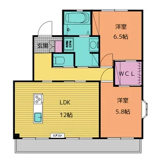 マンションボヌール【2階】の間取り