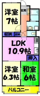 フローラ稲毛【6階】の間取り