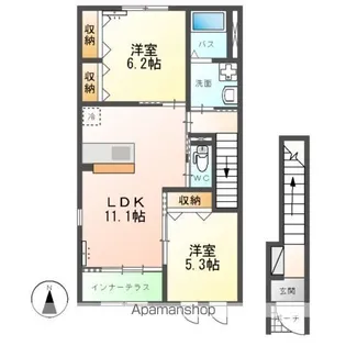 茨城県鹿嶋市大字長栖【アパート】の間取り