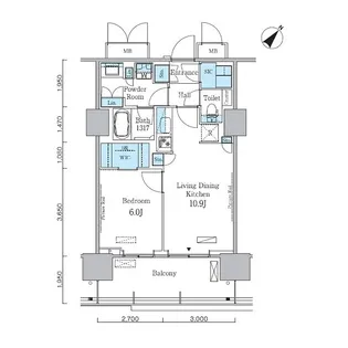 HARUMI FLAG PORT VILLAGE C棟【14階】の間取り