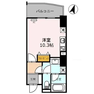 大阪府大阪市北区曾根崎新地2【マンション】の間取り