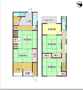 大阪府大阪市港区弁天3【一戸建】の間取り