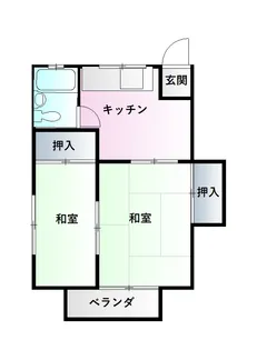 徳島県板野郡上板町神宅字堂床【アパート】の間取り