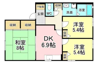 ディアス大里 A棟【1階】の間取り