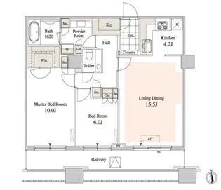 タワーコート北品川【36階】の間取り