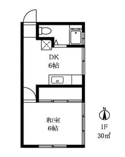 1DKの間取り画像